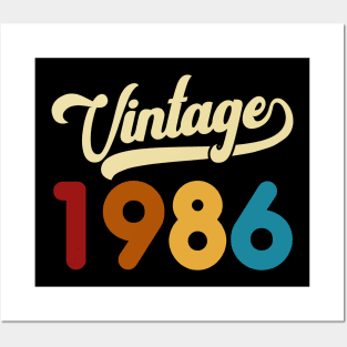 1986 Vintage Gift 34th Birthday Retro Style Posters and Art